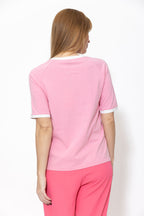 Pink Washed Cotton Rugby T-Shirt
