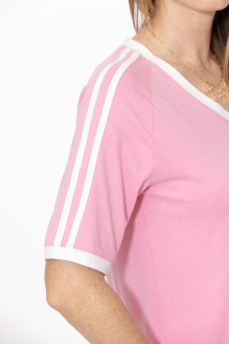 Pink Washed Cotton Rugby T-Shirt