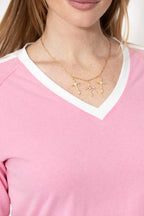 Pink Washed Cotton Rugby T-Shirt