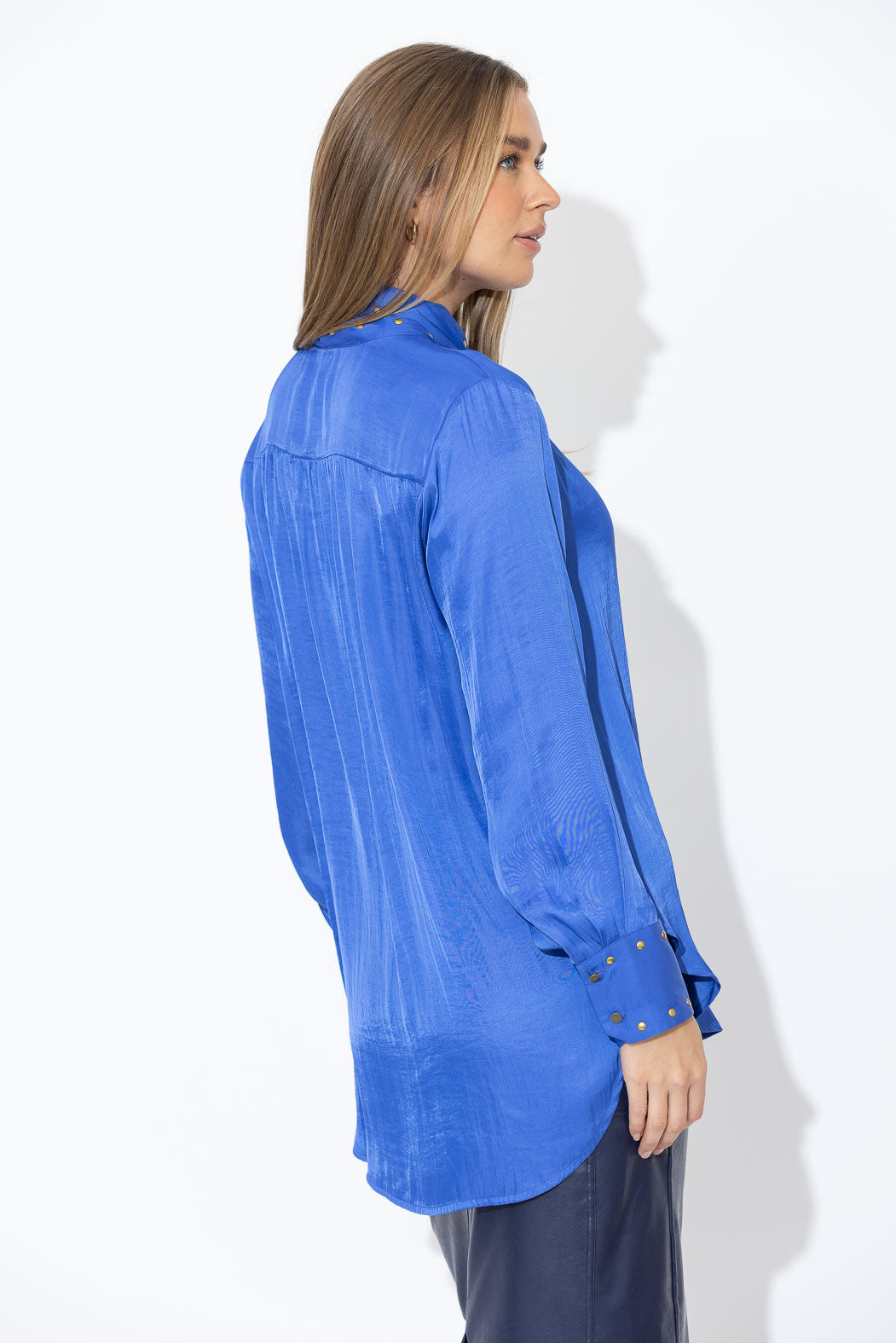 Cobalt Glow Stud Blogger Shirt