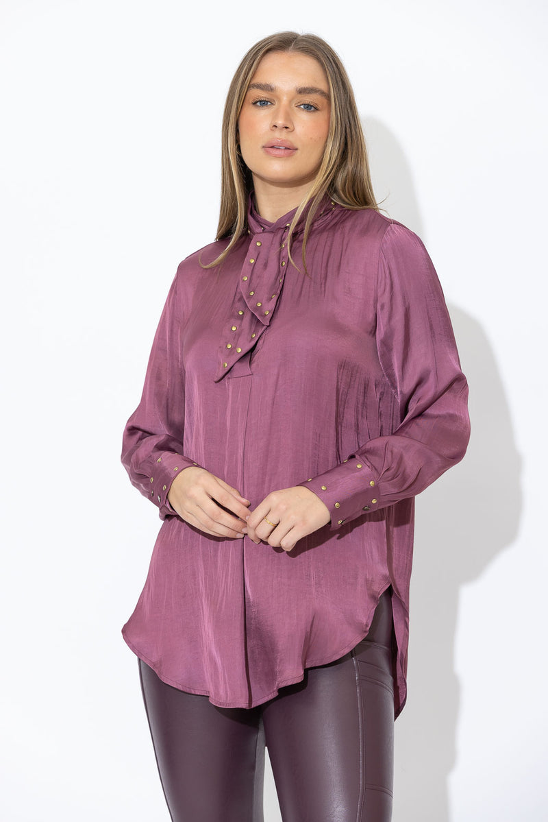 Deep Rose Glow Stud Blogger Shirt