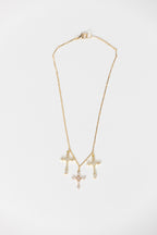 Gold Plated Triple Cross Necklace