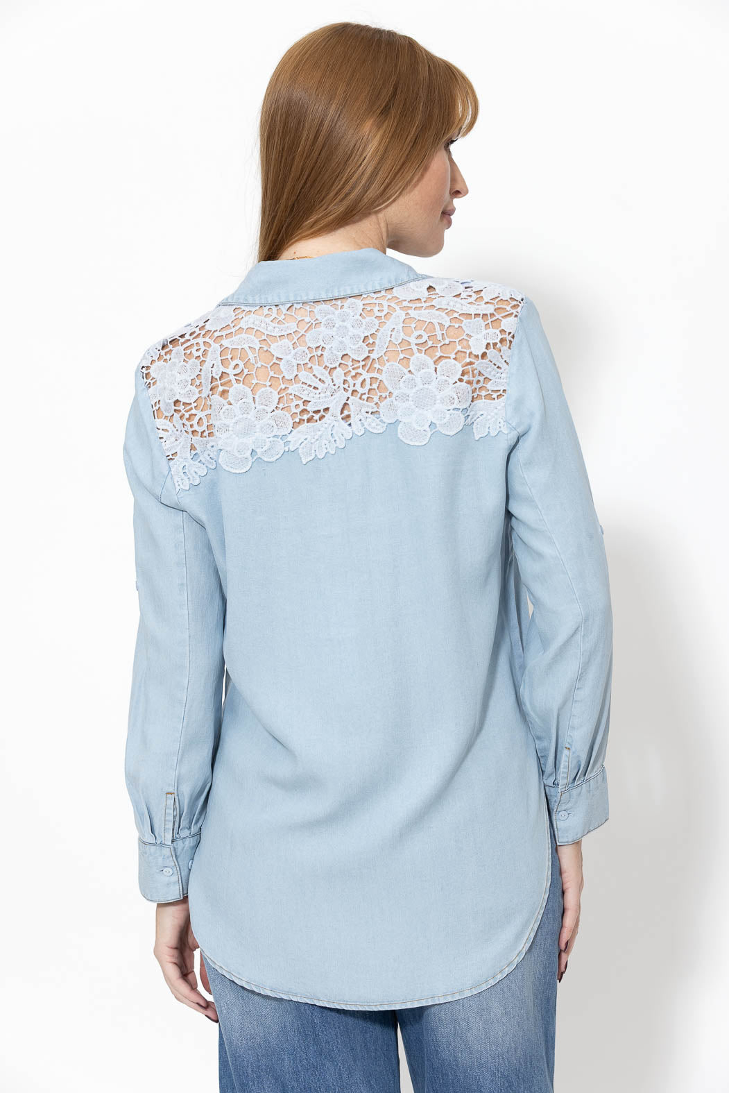 Light Denim & Lace Blogger Shirt