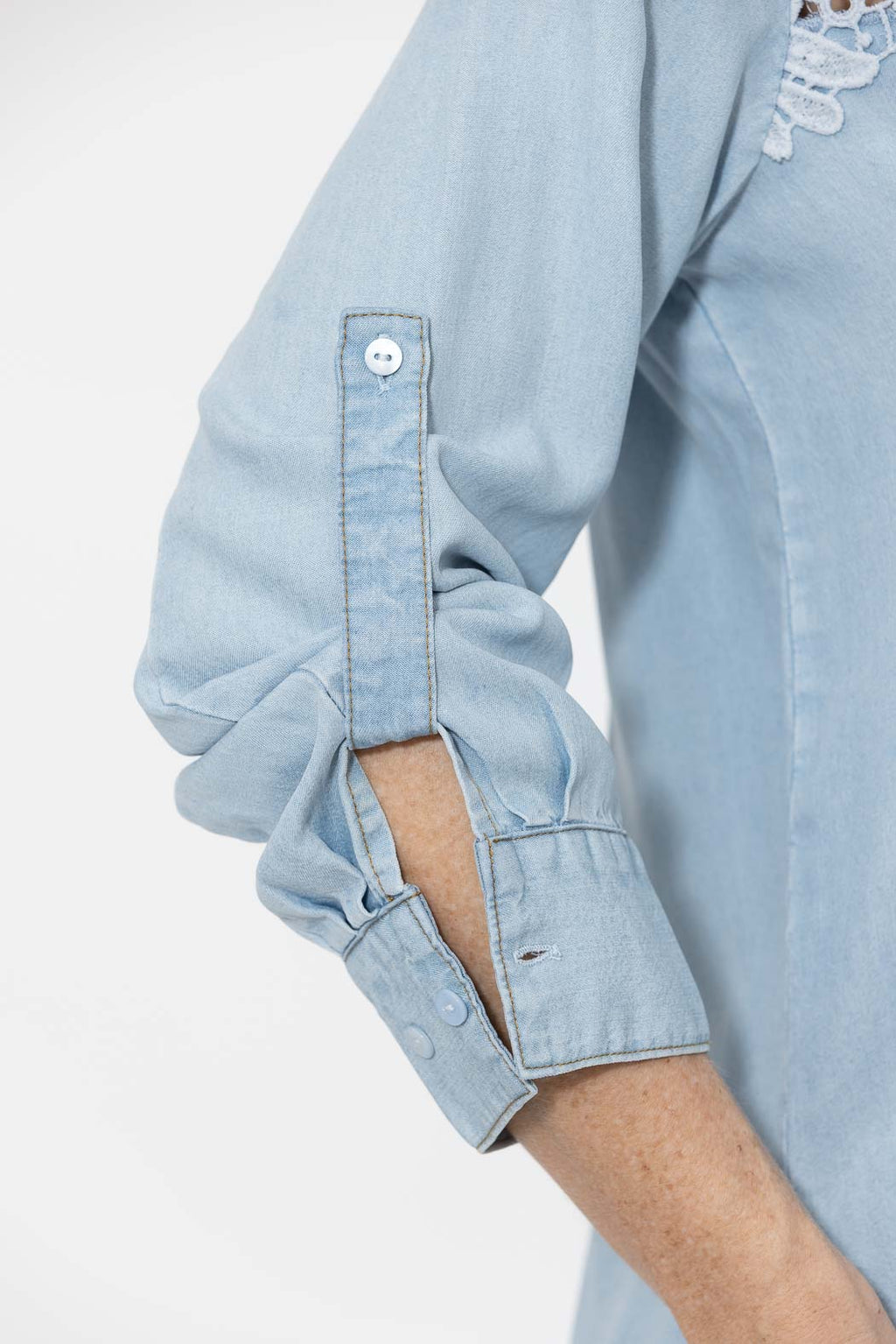 Light Denim & Lace Blogger Shirt