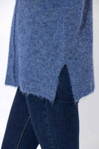 Navy Fluffy Front Seam Tunic