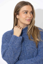 Navy Fluffy Front Seam Tunic