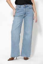 Light Denim Stretch Wide Leg Jean