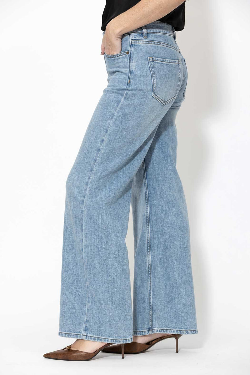 Light Denim Stretch Wide Leg Jean
