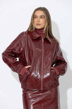 Burgundy Bomber Jacket