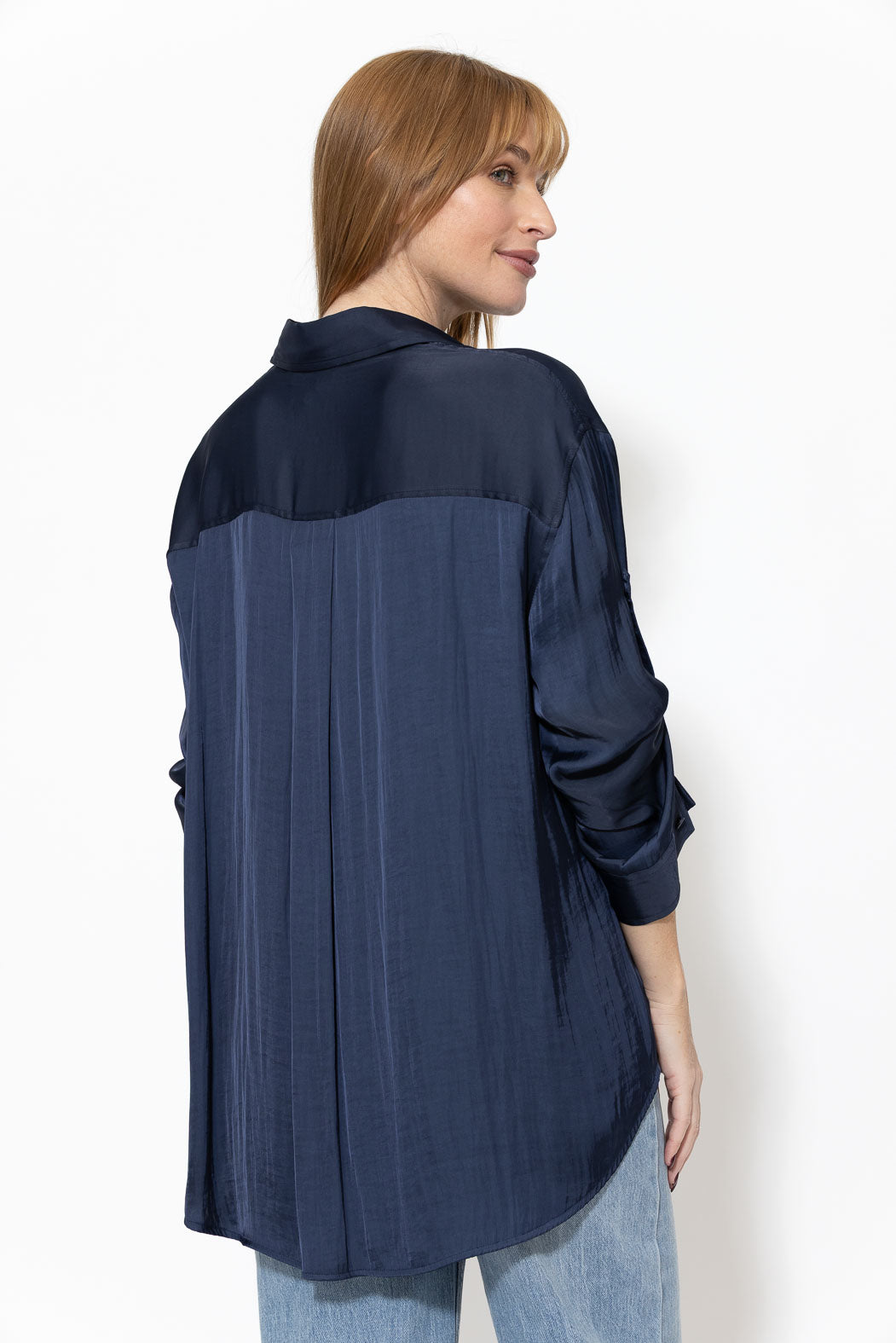 Navy Glow Boyfriend Shirt