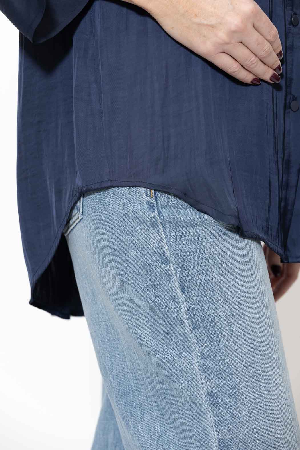 Navy Glow Boyfriend Shirt