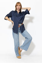 Navy Glow Boyfriend Shirt