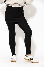 Black Tencel Skirt Over Legging