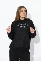 Black Top Dog Hooded Jumper