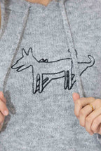 Grey Top Dog Hooded Jumper