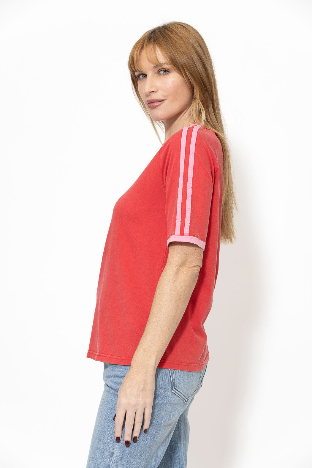 Red Washed Cotton Rugby T-Shirt