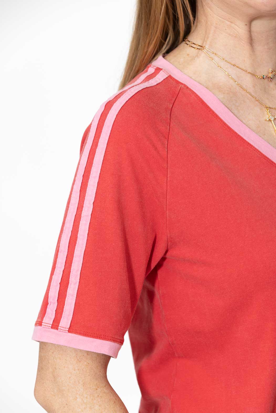 Red Washed Cotton Rugby T-Shirt