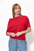 Crimson Tencel Drape Top