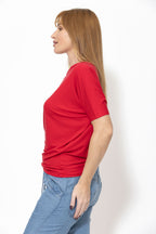 Crimson Tencel Drape Top