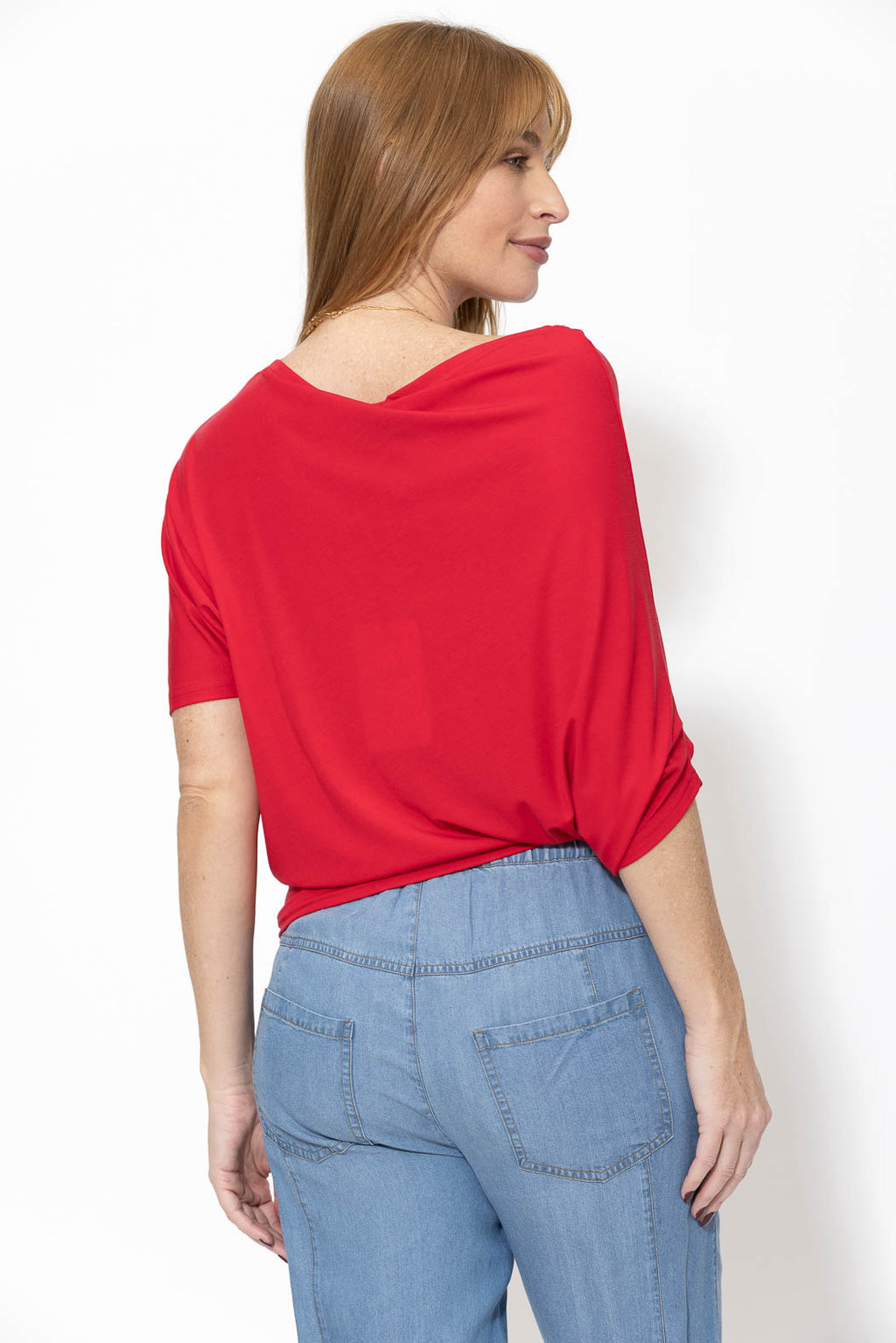 Crimson Tencel Drape Top