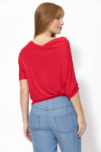 Crimson Tencel Drape Top