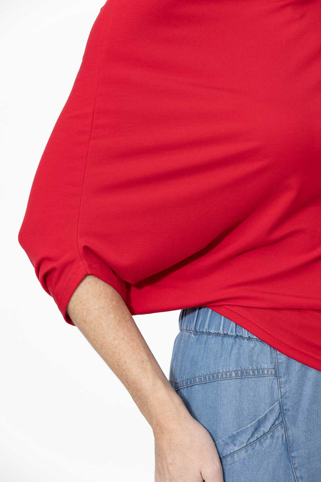 Crimson Tencel Drape Top
