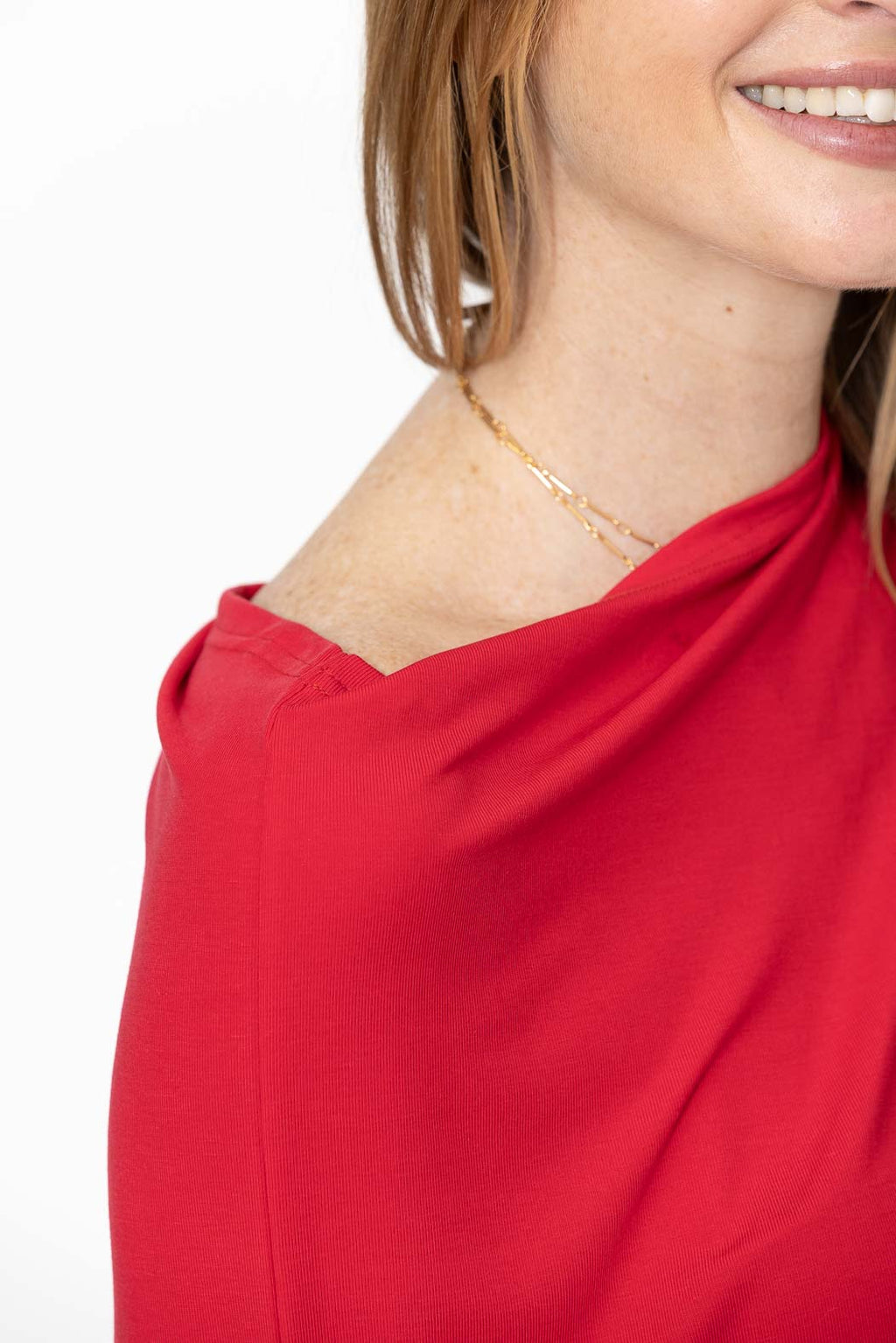 Crimson Tencel Drape Top