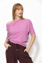 Pink Tencel Drape Top