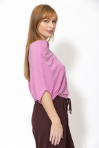 Pink Tencel Drape Top