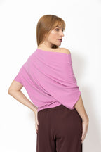 Pink Tencel Drape Top
