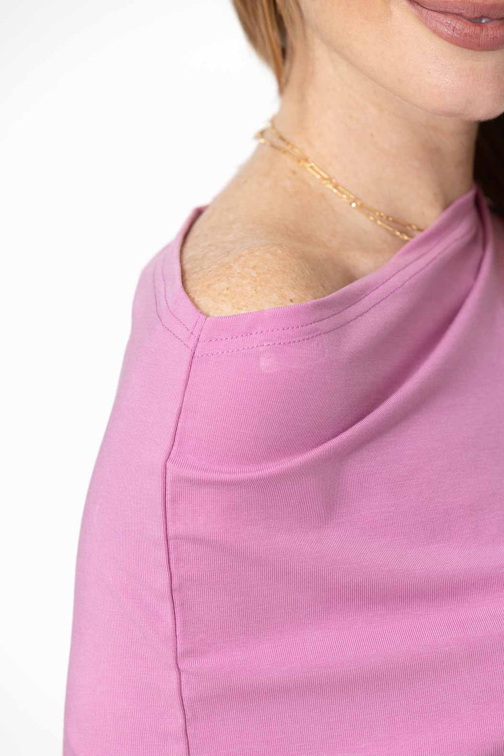Pink Tencel Drape Top