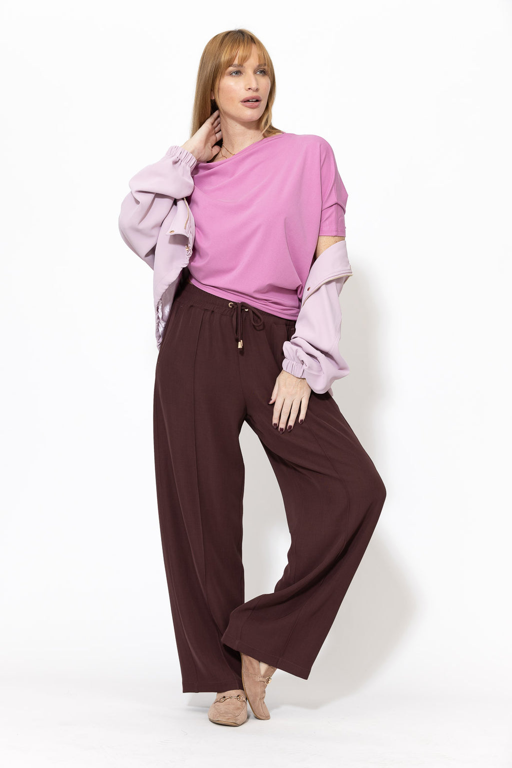 Pink Tencel Drape Top