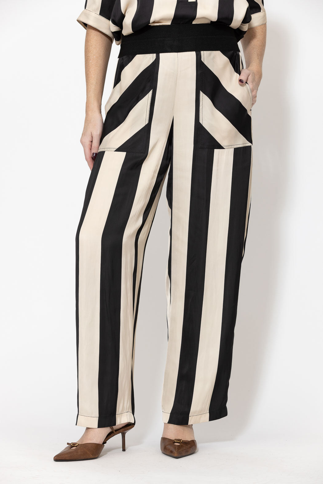 Ivory Stripe Glow Resort Pant