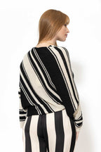 Black/White Knit Drape Top