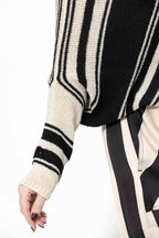 Black/White Knit Drape Top