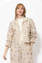 Sequin Embroidered Frill Jacket