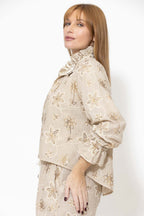 Sequin Embroidered Frill Jacket