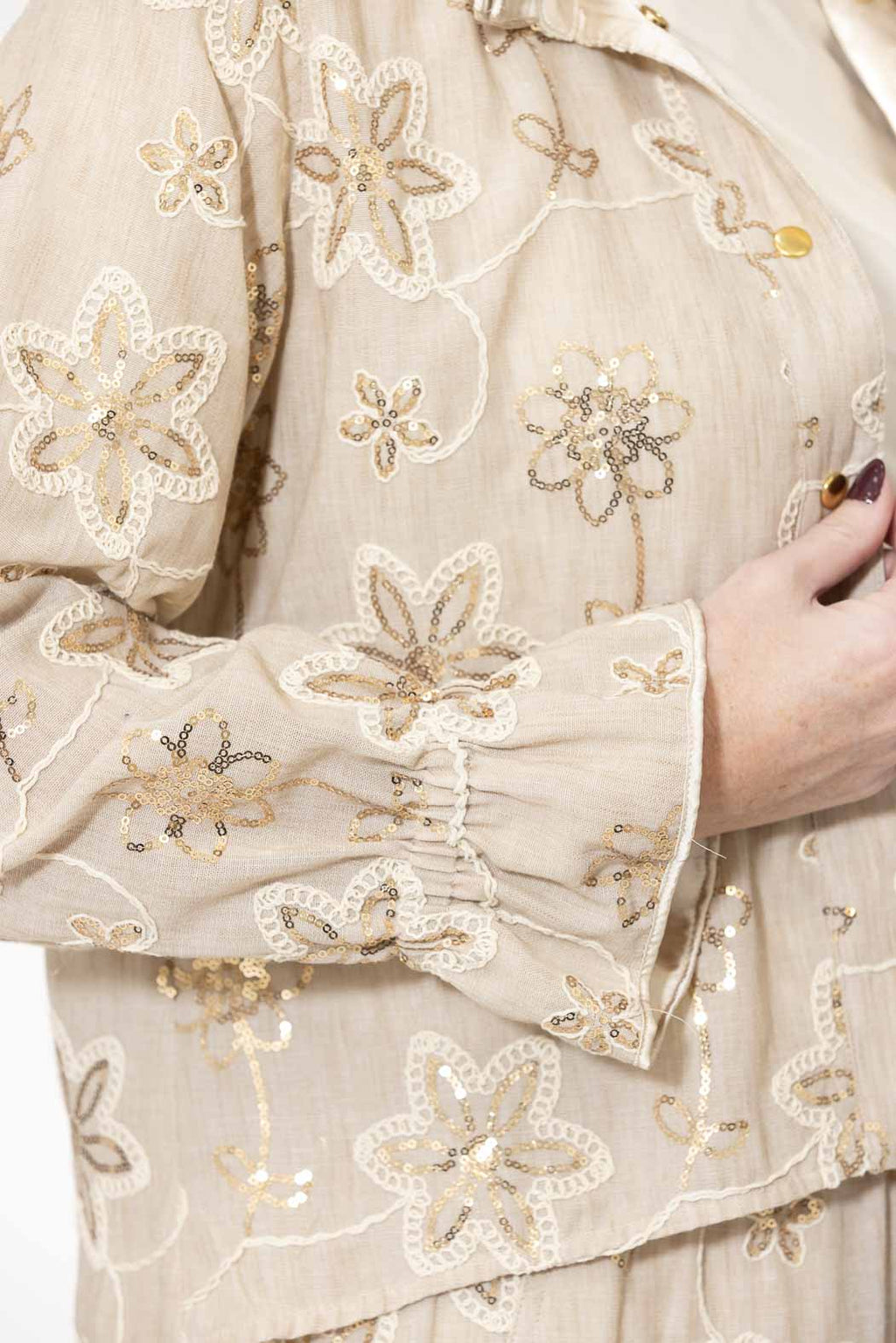 Sequin Embroidered Frill Jacket