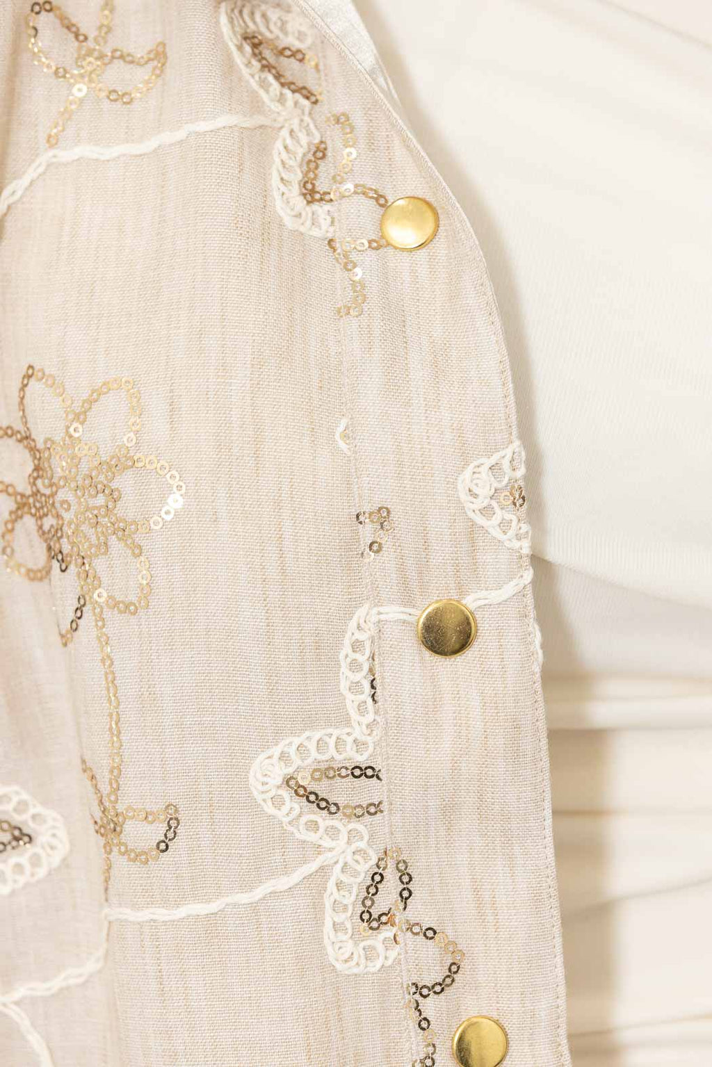 Sequin Embroidered Frill Jacket