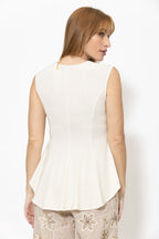 Ecru Crochet Flippy Top