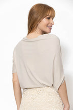 Putty Tencel Drape Top