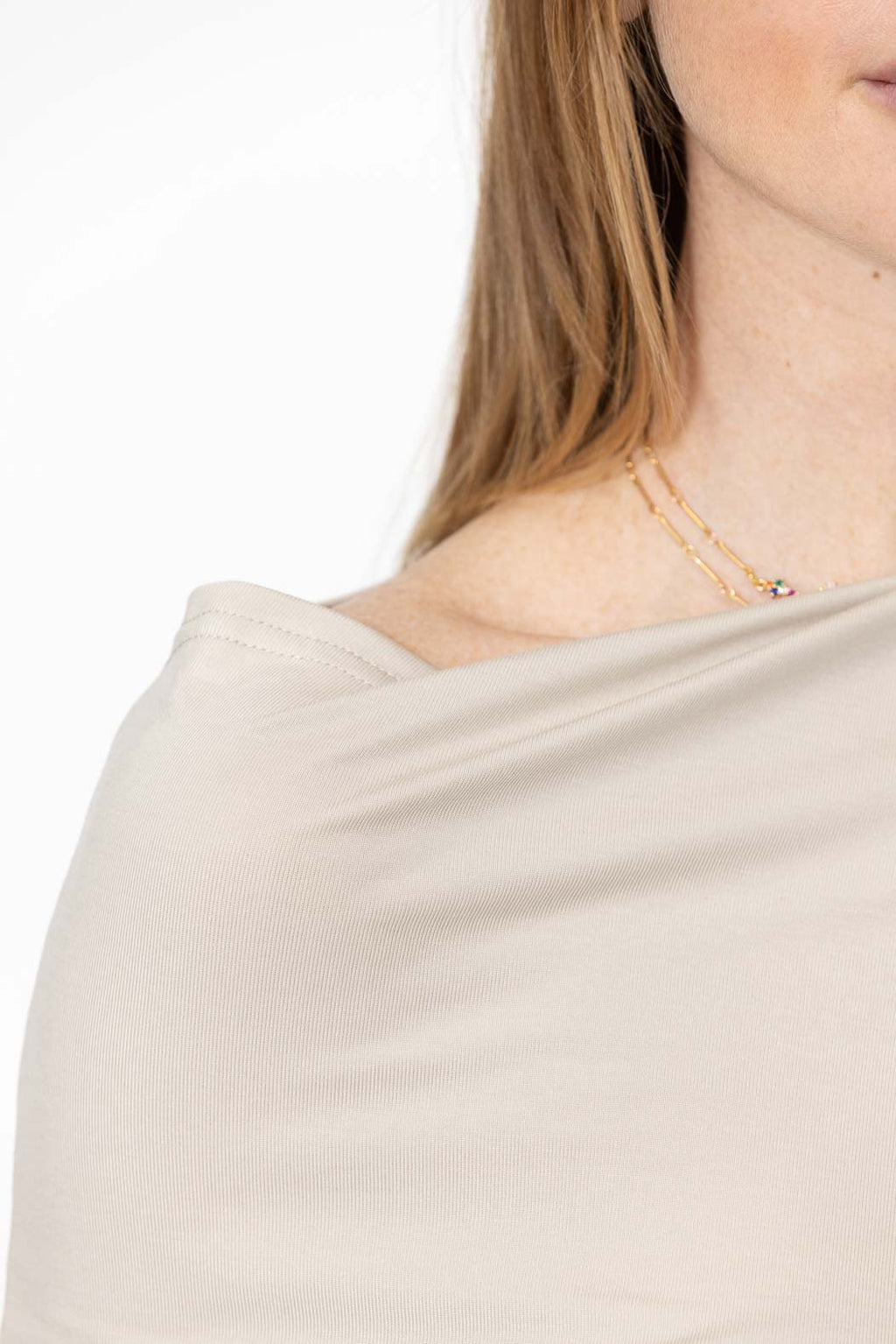Putty Tencel Drape Top