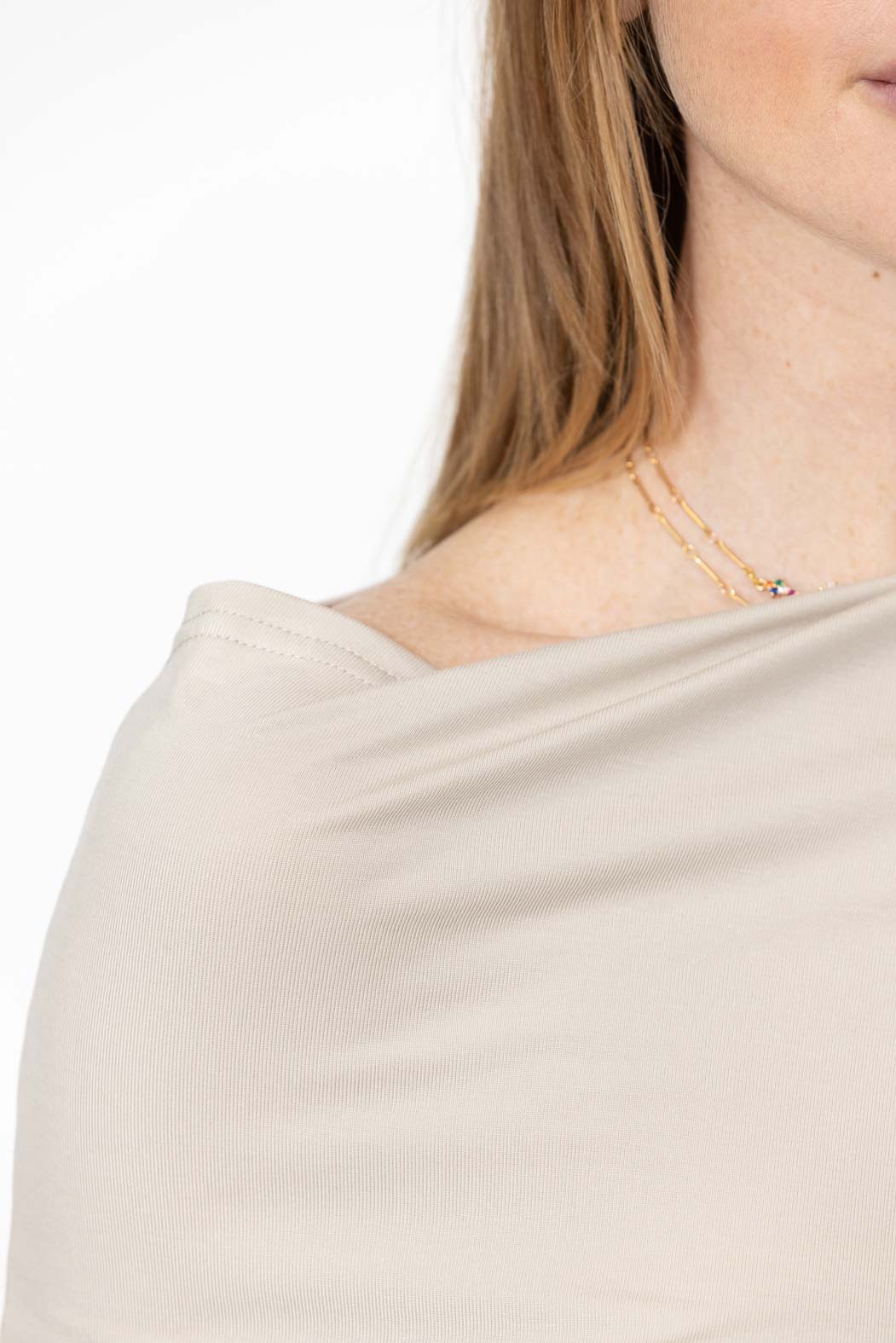 Putty Tencel Drape Top