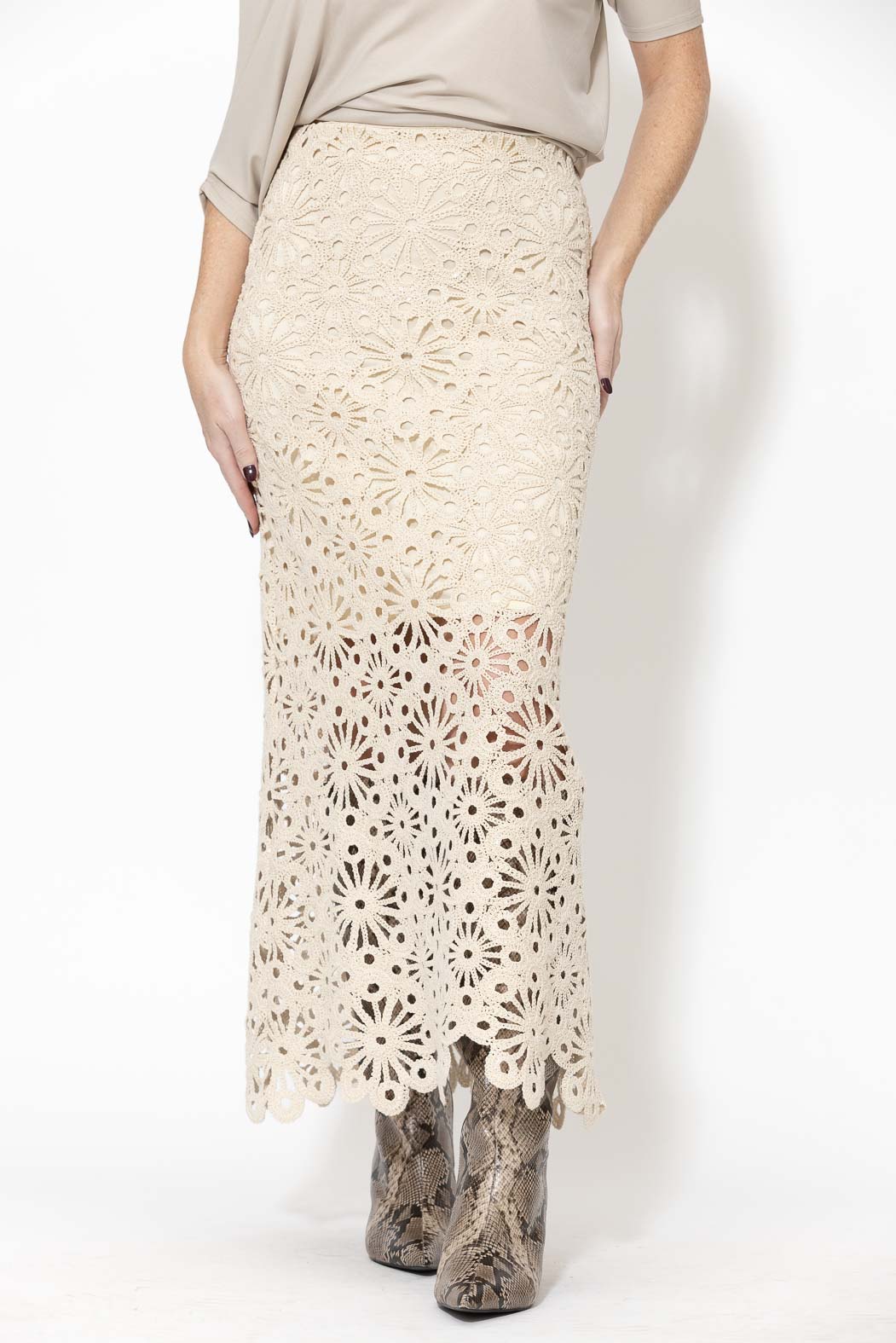 Ecru Crochet Skirt