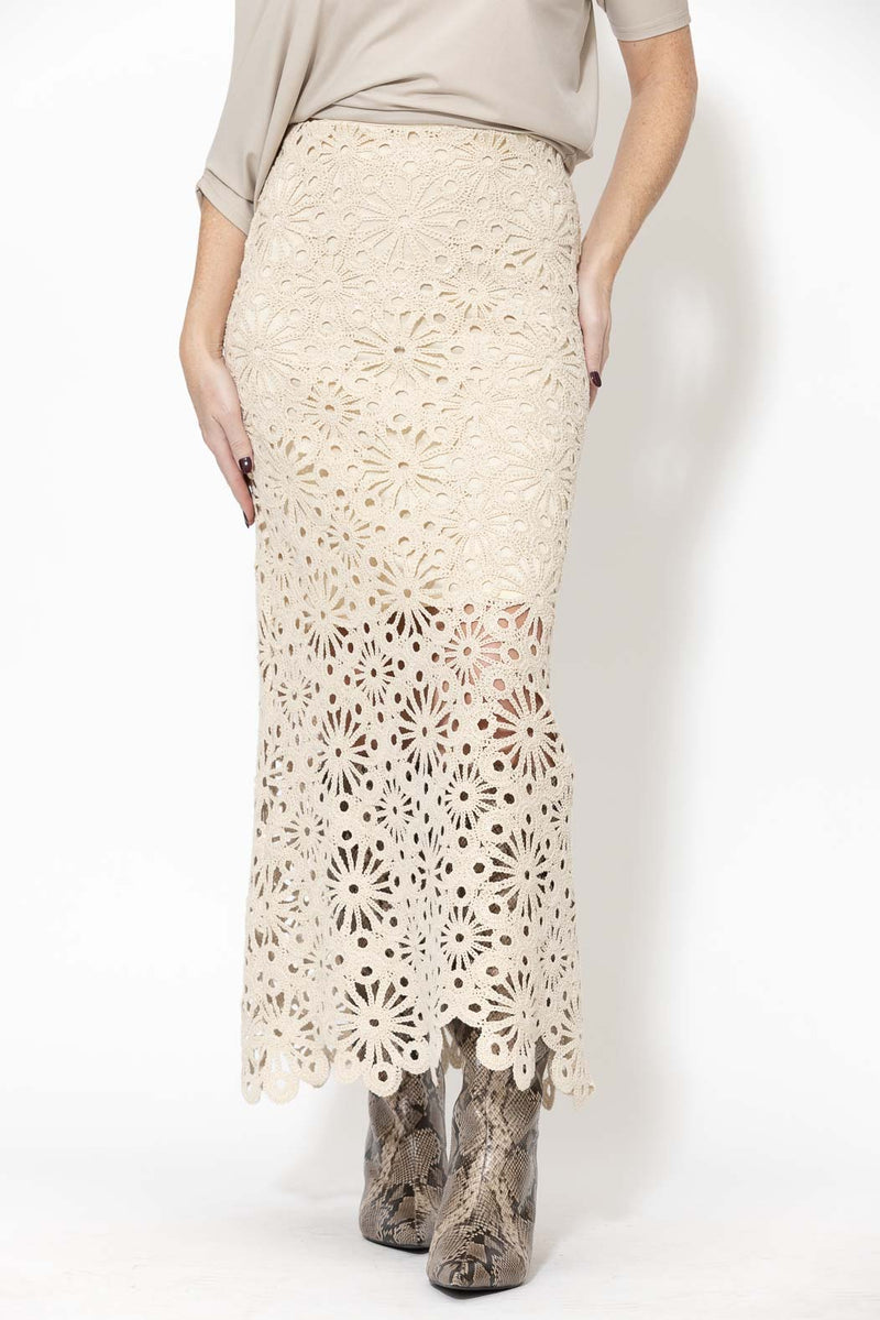Ecru Crochet Skirt