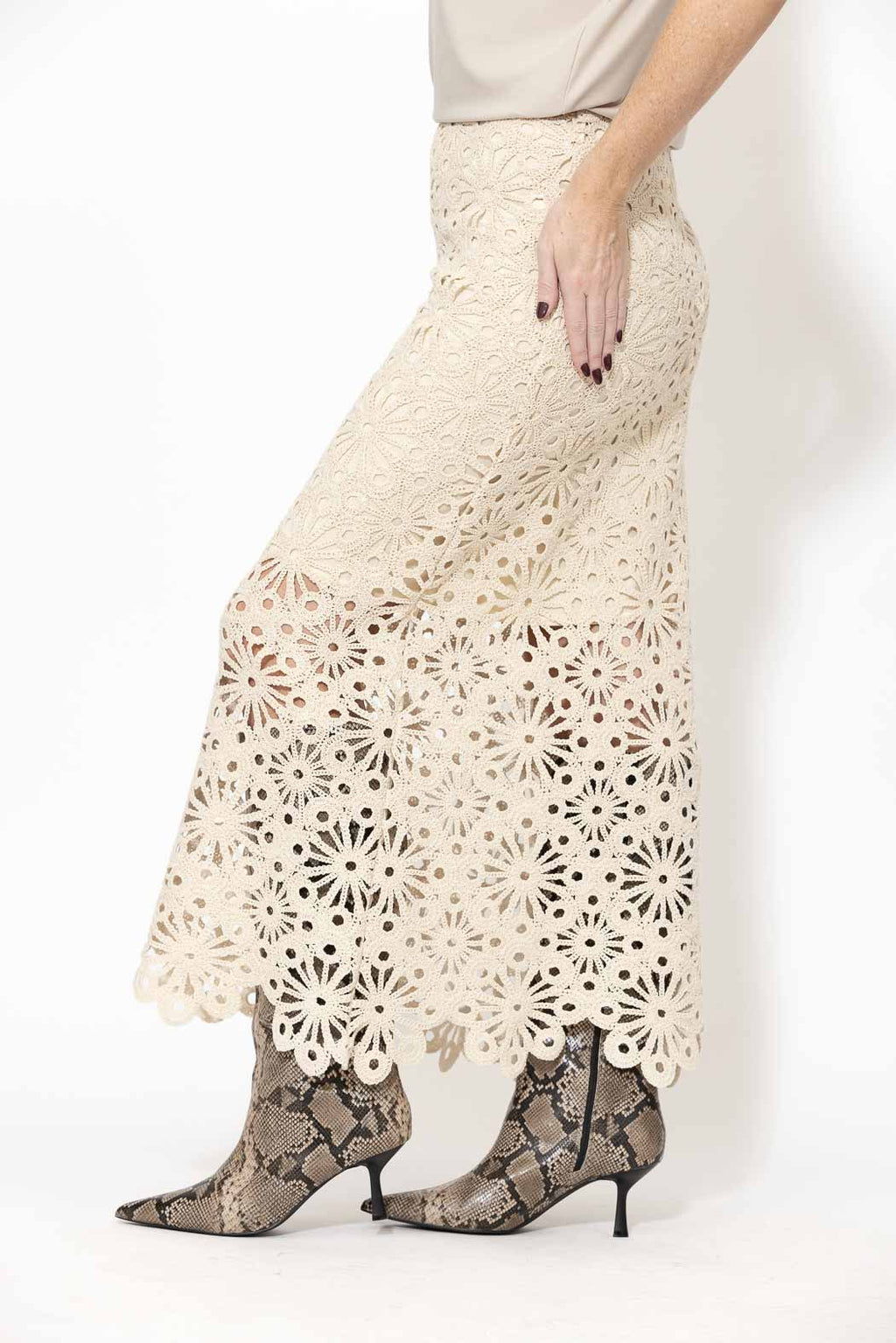 Ecru Crochet Skirt