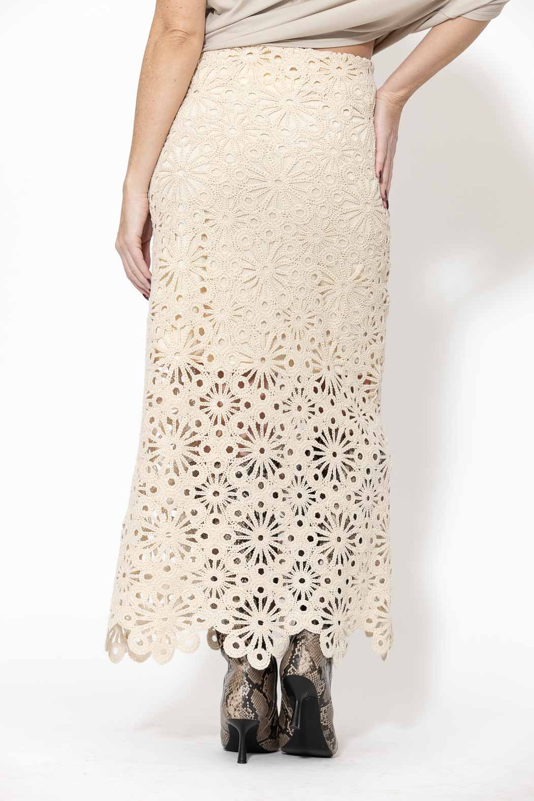 Ecru Crochet Skirt