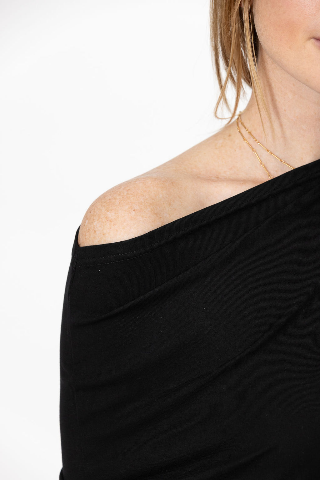 Black Tencel Drape Top