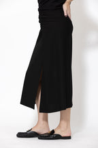 Black Stretch Drape Skirt