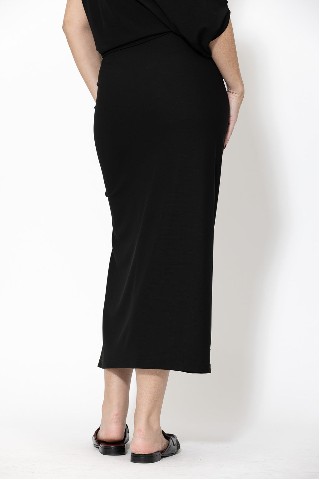Black Stretch Drape Skirt